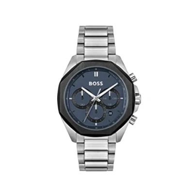 Afbeelding van BOSS Cloud Chronograaf, Heren, Maat: One Size, Silver/blue