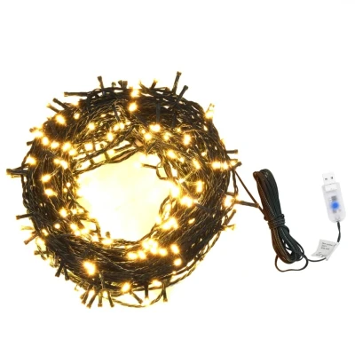 Afbeelding van Lichtsnoer met 400 LED&#039;s 8 lichteffecten 40 m warmwit