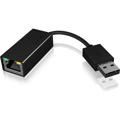 Afbeelding van ICY BOX IB AC509a. Zwart USB netwerkadapter 2.0 type A naar RJ45
