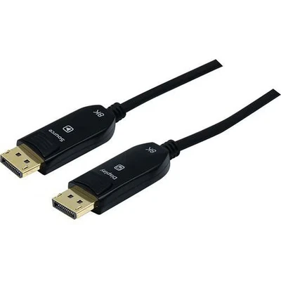 Image de exertis Connect Câble DisplayPort (M) verrouillé pour 1.4 10 m support 8K, Active Optical Cable (AOC) noir