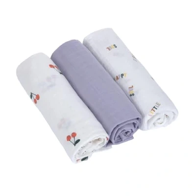 Afbeelding van Lässig Hydrofiele luier swaddle doek 3 stuks 85 x cm Happy fruits cherry