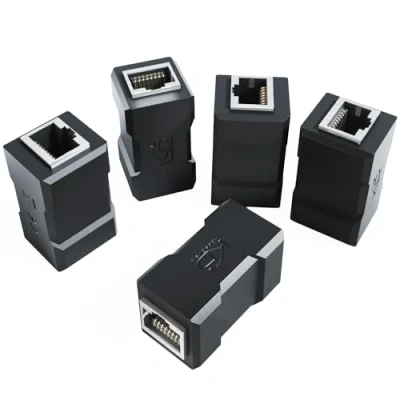Afbeelding van KabelDirekt 5 LAN koppelingen Ethernet adapters &amp; netwerkconnectoren (twee RJ45 aansluitingen, maakt het eenvoudig aansluiten en verlengen van patchkabels, Cat 6A voor snelheden tot 10 Gbit/s,