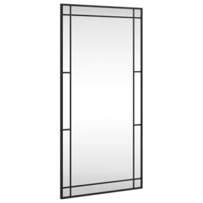 Afbeelding van Wandspiegel rechthoekig 50x100 cm ijzer zwart