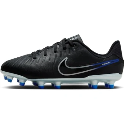 Afbeelding van Nike Performance JR Legend 10 Academy FG/MG Unisex Voetbalschoenen met kunststof noppen voor kinderen, Maat: 32, Black/chrome/hyper royal