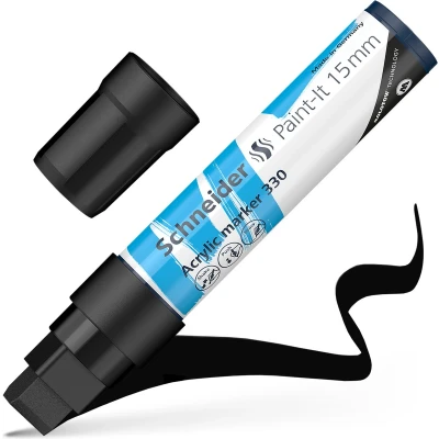 Afbeelding van Schneider acrylmarker Paint it 330 15mm zwart S 120301