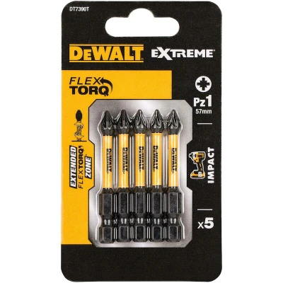Afbeelding van DeWALT DT7390T Extreme Impact Torsion Schroefbits PZ1 50mm 5 Stuks