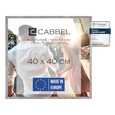 Afbeelding van CABBEL Fotolijst 40 x cm, grijs (beton), stabiele mdf houten lijst, onbreekbaar plexiglas, om op te hangen en neer zetten, ideaal voor foto&#039;s/afbeeldingen/collage