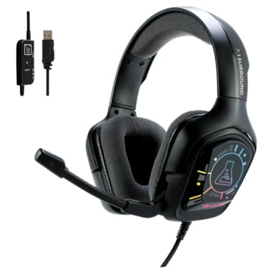 Afbeelding van The G Lab Korp Cobalt 7.1 EX gaming Headset Surround Sound Hoogwaardige audio headset, RGB achtergrondverlichting, flexibele microfoon, licht en comfortabel PS5, PS4, PC Nieuw