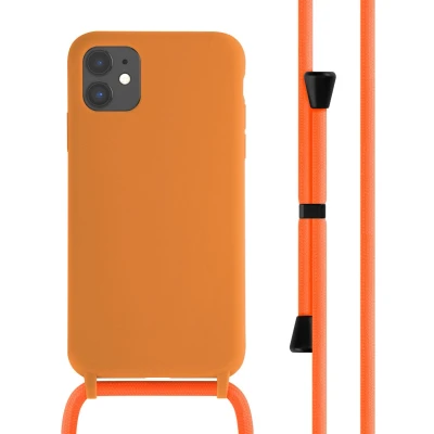 Afbeelding van imoshion Siliconen hoesje met koord voor de iPhone 11 Oranje