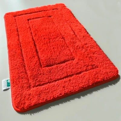 Afbeelding van KARAT Atlantis Extra zachte en sneldrogende badmat met antislip achterkant (60 x 100 cm, rood)