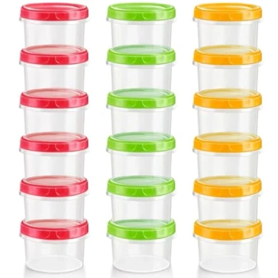 Afbeelding van KAHEIGN Set van 18 vershouddozen met deksel, 250 ml, herbruikbaar, kunststof, stapelbaar, lekvrij, vaatwasmachinebestendig, magnetron en vriezerbestendig