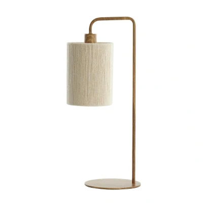 Afbeelding van Light&amp;living Tafellamp 26x20x59,5 cm DONIO hout print naturel+touw crème