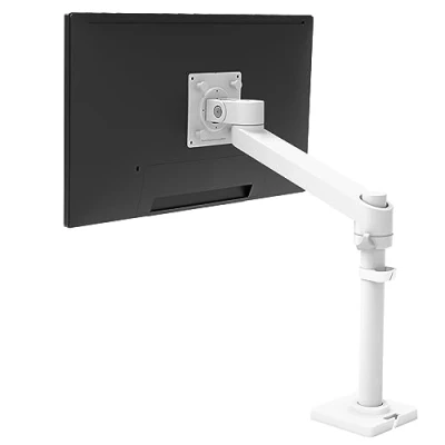Image de Ergotron Bras pour écran NX Kit de montage (ensemble bras, matériel fixation, base, poteau, pivot) moniteur blanc Taille d&#039;écran : jusqu&#039;à 34 pouces montrable sur bureau