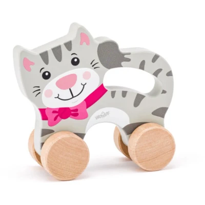 Afbeelding van Woody kat op wielen met handvat 91991