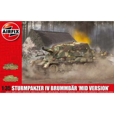 Afbeelding van 1:35 Airfix 1376 Sturmpanzer IV Brummbar Mid Version Plastic Modelbouwpakket