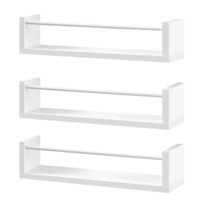Afbeelding van WOLTU RG9508ws Wandrek, zwevend rek, boekenrek met 3 planken, voor woonkamer, slaapkamer, wit