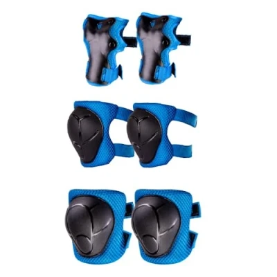 Afbeelding van sun baby Beschermset voor kinderen knie , elleboog en polsbeschermers geschikt fiets, skeelers step Maat L, Blauw Ellenbogen Handgelenk Schoner, flexibele klittenbandbanden