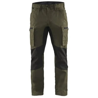 Image de Pantalon services stretch vert olive/noir