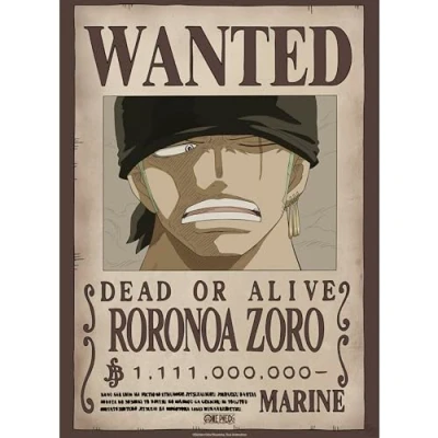 Afbeelding van Poster One Piece Wanted Zoro Wano 38x52cm