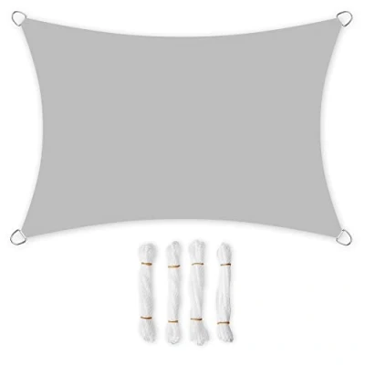 Afbeelding van SONGMICS GSH35QY zonnezeil, waterdicht, ten minste 1000 mm, uv bescherming, zonwering van polyester, 93% weerbestendig, voor tuin, balkon, terras, camping, lichtgrijs, 3 x 5 m