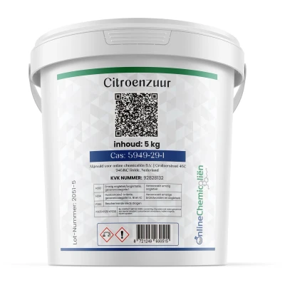 Afbeelding van Online chemicaliën Citroenzuur 5 Kilogram Hoge kwaliteit Citric Acid Allesreiniger &amp; Ontkalker kopen met korting