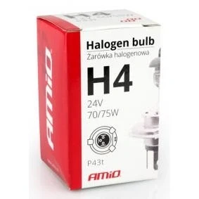 Afbeelding van AMiO 01267 Gloeilamp, verstraler H4 70/75W P43t Halogeen RENAULT: TRAFIC 2 Kasten, CHEVROLET: Cruze Estate, HONDA: CIVIC 6 Hatchback