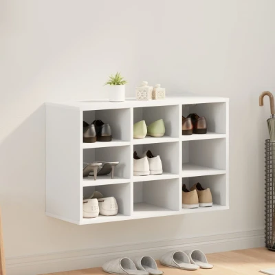 Afbeelding van vidaXL Schoenenkast met plank opslag Wit 103x30x51 cm Bewerkt hout