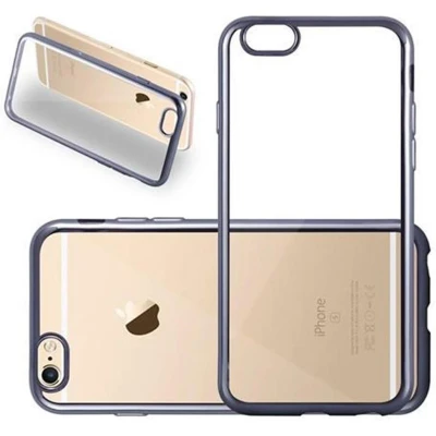 Afbeelding van Cadorabo Hoesje geschikt voor Apple iPhone 6 / 6S in CHROOM ZWART Beschermhoes gemaakt van flexibel TPU Case Cover silicone