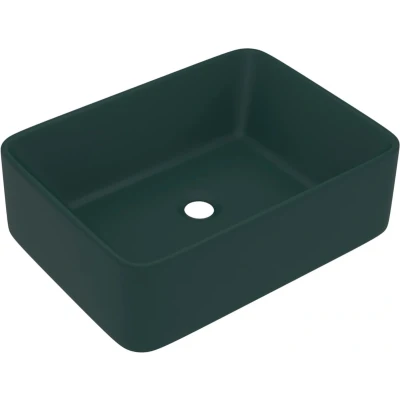 Afbeelding van Wastafel 41x30x12 cm keramiek mat donkergroen