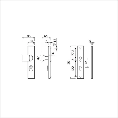 Afbeelding van Ami Kruk/knop schild, varo 251/50 rechts f1 pc72 ktb dd55 60