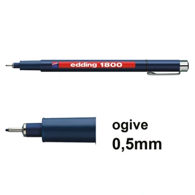 Image de Edding 1800 feutre fin de précision (0,5 mm) noir