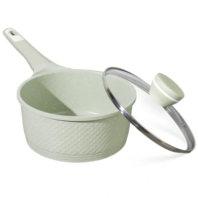 Afbeelding van DYGG Braadpan met antiaanbaklaag, 16 cm, deksel 1,5 l, 100% PFOA/PFAS vrij (SGS), geschikt voor alle warmtebronnen (inductie, gas, elektrisch), hittebestendige handgreep, granietcoating