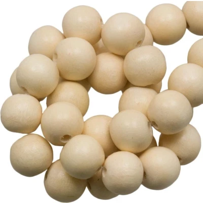 Afbeelding van Houten Kralen Intense Look (16 mm) Blanched Wood (25 stuks)