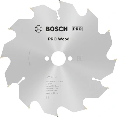 Image de BOSCH 2608641170 Lame de scie circulaire Optiline Wood, 160 x 20/16 1.8 mm, 12T
