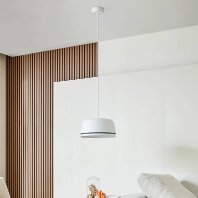Afbeelding van Lucande Hanglampen 1licht Aluminium H: 17 cm wit Inclusief lichtbron