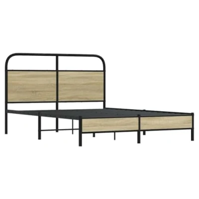 Afbeelding van vidaXL Bedframe zonder matras bewerkt hout sonoma eikenkleur 135x190cm
