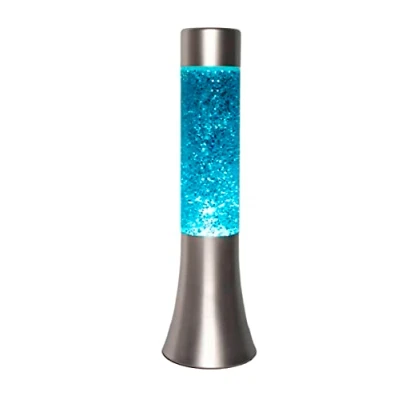 Afbeelding van Mini Lavalamp Met Glitters Zilver/blauw