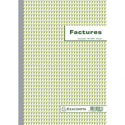 Afbeelding van Exacompta Ref. 3287AE 1 Manifold FACTURES met btw vermelding 50 genummerde en zelfdoorschrijvende vellen in 2 exemplaren (1 origineel + kopie) DIN A4 Made France
