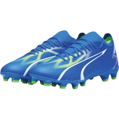 Afbeelding van Puma Ultra Match FG/AG Voetbalschoenen met kunststof noppen, Heren, Maat: 46.5, blue/puma white/pro green Kunststof/ textiel