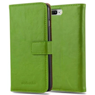 Afbeelding van Cadorabo Hoesje geschikt voor Apple iPhone 7 PLUS / 7S 8 in GRAS GROEN Beschermhoes met magnetische sluiting, standfunctie en kaartvakje Book Case Cover Etui