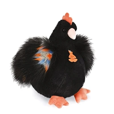 Afbeelding van HISTOIRE D&#039;OURS Pluche dier Zwarte kip 20 cm Collectie Les Champêtre Chics Origineel cadeau idee voor de geboorte Zacht knuffeldier kinderen om te kalmeren HO3163