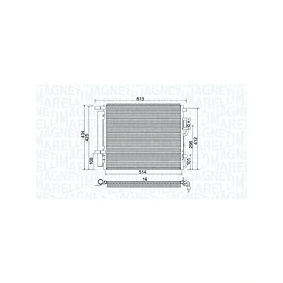 Afbeelding van MAGNETI MARELLI 350203977000 Condensor Airco Met droger 514x434x16 434 514 16 HYUNDAI: SANTA FE 2
