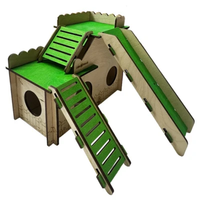 Afbeelding van Little Friends Castle Groen&amp;Houtkleur Kooi Accessoire Large