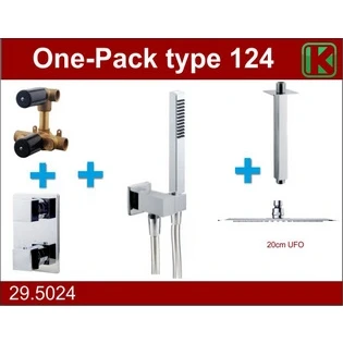 Afbeelding van Wiesbaden one pack inbouwthermostaatset type 124 CHR (20cm ufo)