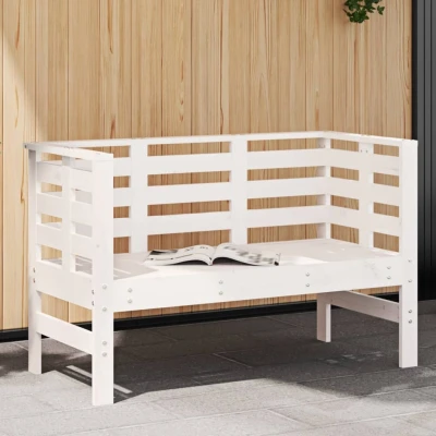 Afbeelding van Tuinbankje 111,5x53x71 cm massief grenenhout wit