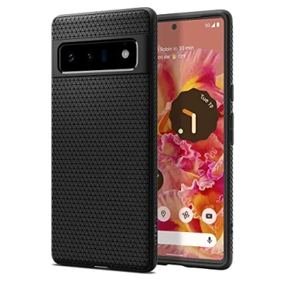 Afbeelding van Spigen Hoesje Siliconen Geschikt voor Google Pixel 6 Pro Liquid Air Backcover Zwart