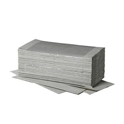 Afbeelding van Gevouwen Handdoekjes V Vouw Grijs &quot;Plus L&quot; 1 Laags 250 x 230mm (20x250)