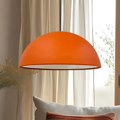 Afbeelding van bamyum Diameter 50 cm, plafondlamp, verlichting E27, moderne hanglamp, eiland, keuken, eettafel, vintage, oranje