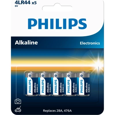 Afbeelding van Philips 4lr44 6v batterij alkaline LR44 476A PX28A L1325 5 stuks