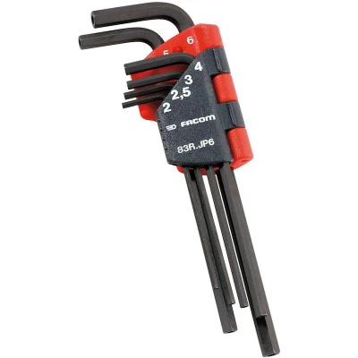 Afbeelding van FACOM 83R.JP6 inbussleutelset voor zeskant veiligheidsschroeven 2 6mm 6 delig